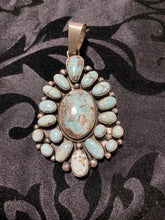 "The Multi Tier cluster” created with Sterling, silver, and Dry Creek turquoise!