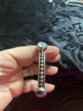 White buffalo turquoise bangle bracelet with sterling silver dots!