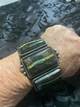 The green blackjack Turquoise 3 stone, turquoise bracelet! “The fern”