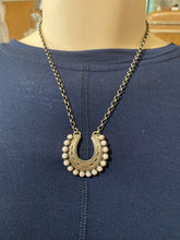 Native American maid Pink conch , sterling silver horseshoe necklace