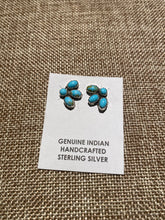 Small Kingman turquoise cluster earrings