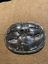 Solid sterling silver Tooled belt buckle