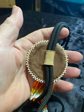 Vintage beaded leather Bolo