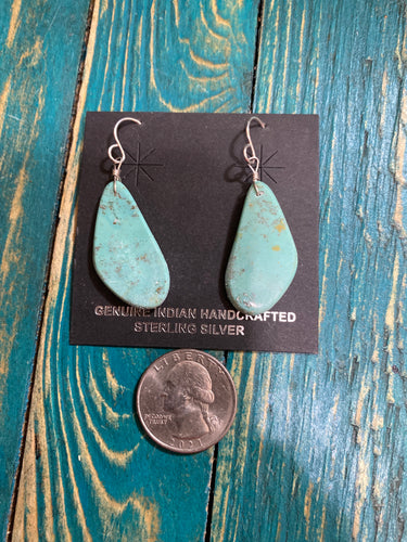 Turquoise slab earrings