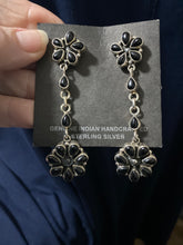 Long black onyx dangle Earrings