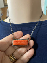 Large spiny oyster orange Bar Necklaces