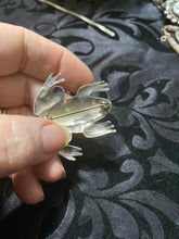 Vintage Sterling silver, opal eyes, frog pen