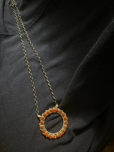 Red coral Circle necklace 16 inches long