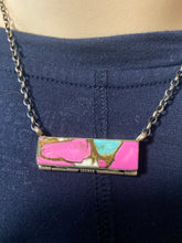 ￼Cotton candy bar necklace, sterling silver 16 inches
