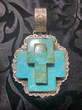 Double cross Turquoise pendant