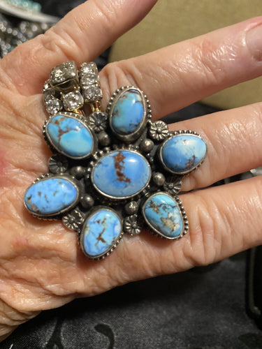 The Golden Hill Turquoise flower ring