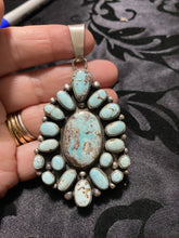 "The Multi Tier cluster” created with Sterling, silver, and Dry Creek turquoise!