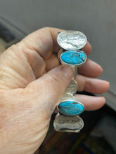 Mercury Dime bracelet with turquoise ends
