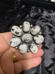White Buffalo Turquoise Ring size 6.5