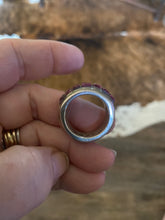 Sterling silver inlay, purple Spiny oyster ring. Size 7.5.
