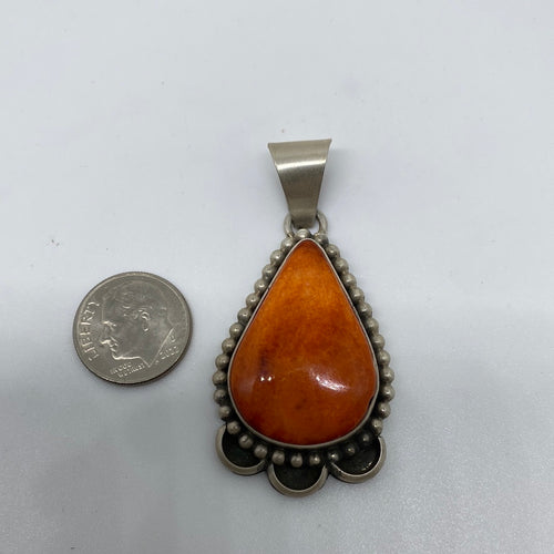 Orange spiny  Oyster pendant