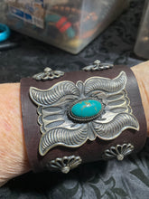 Navajo leather bow guard Bracelet