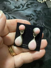 Pink conch shell teardrop dangle, and earrings, ￼