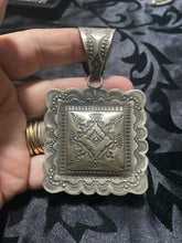 ￼ Vincent, Square, Sterling silver large pendant