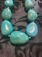 Extremely large turquoise nugget necklace! 18 inches