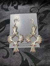 Sterling silver decorative cross earrings