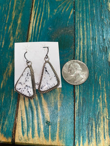"White Buffalo Pie piece" earrings