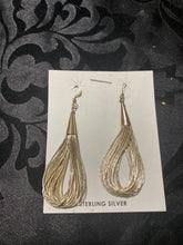 Vintage Liquid silver starling, silver earrings 3 inches
