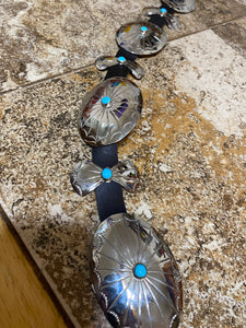 Silver and Turquoise medium Concho belt