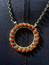 Red coral Circle necklace 16 inches long