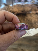 Sterling silver inlay, purple Spiny oyster ring. Size 7.5.