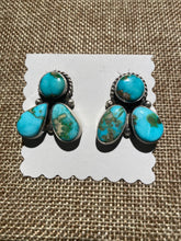 Royston turquoise post earrings small cluster