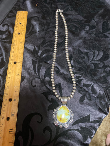 Palomino necklace!  Navajo pearls and pendant