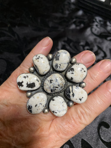 White Buffalo Turquoise Ring size 6.5