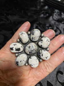 White Buffalo Turquoise Ring size 6.5