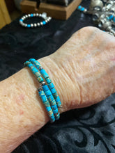 New arrival:  Navajo Pearls and Turquoise on memory wire!
