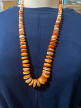 Orange Spiny oyster disc necklace! 28 inches long ￼￼