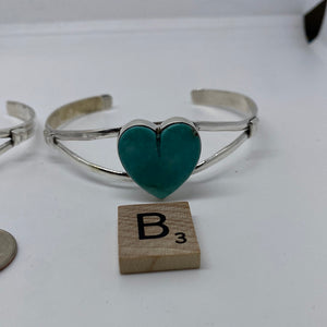 Turquoise Heart shaped  single stone bracelet