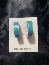 Inlay Turquoise Hoop Earrings