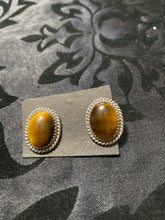 “The Isabella" large tigers eye earrings