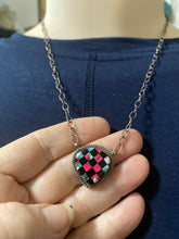 The black cotton candy checker board necklace