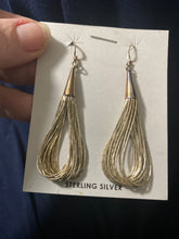 Vintage Liquid silver starling, silver earrings 3 inches