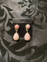 Pink conch shell teardrop dangle, and earrings, ￼