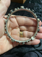 Sterling silver, pink conch shell sterling, silver stars bangle