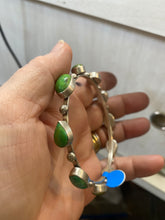 The dainty sterling Pixie Turquoise bangle bracelet