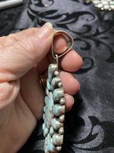 "The Multi Tier cluster” created with Sterling, silver, and Dry Creek turquoise!