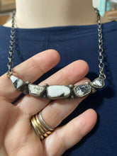 The white buffalo turquoise choker 18 inches long