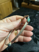 Simple but elegant sterling silver five stoned bangle