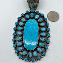 Large Sterling Silver  Turquoise pendant