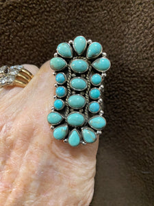 LONG TURQUOISE CLUSTER RINGS