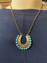 Turquoise sterling silver, Native American made , horseshoe choker necklace Necklace